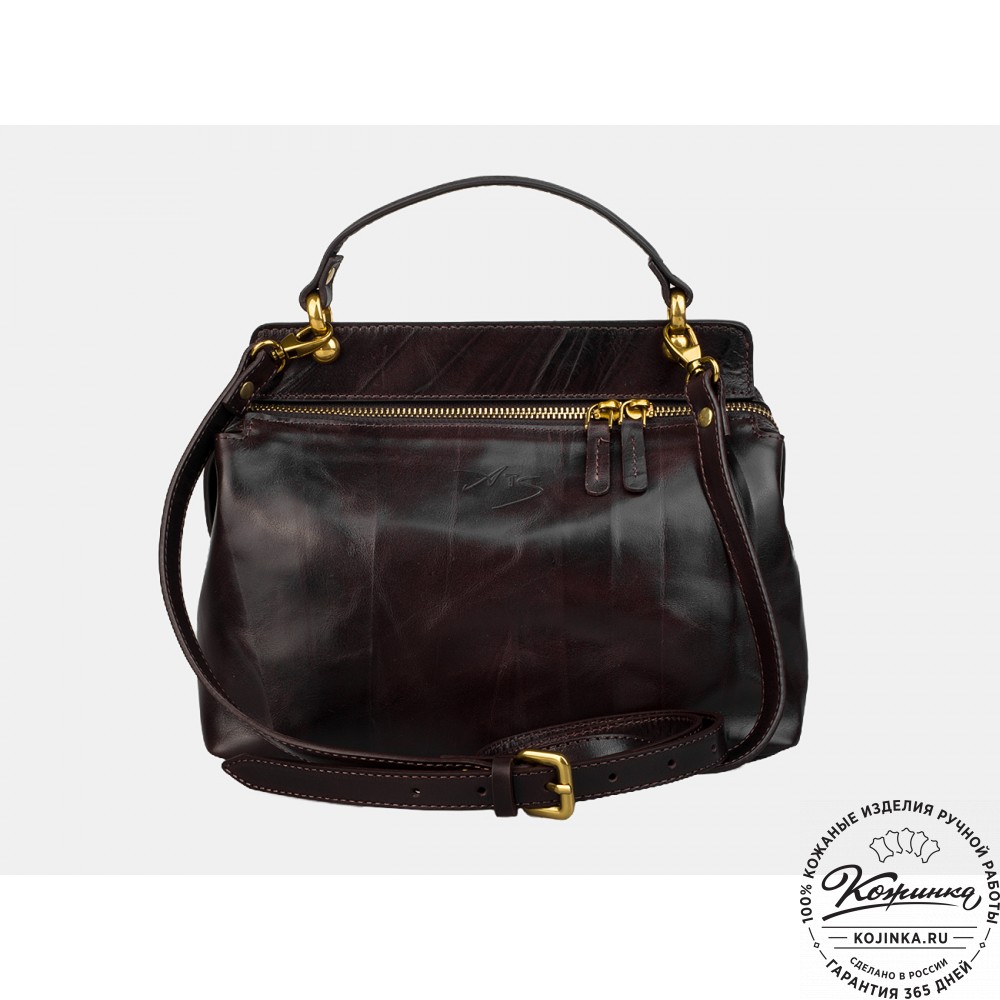 Женская кожаная сумка "Орнелла" (коричневая)